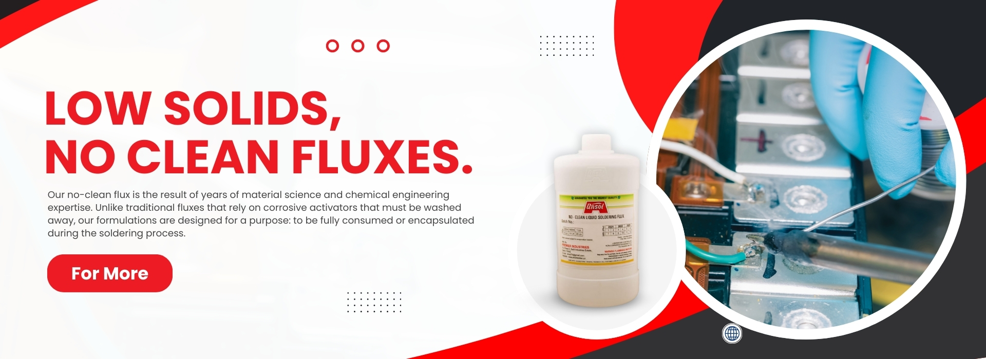 low solids no clean fluxes banner