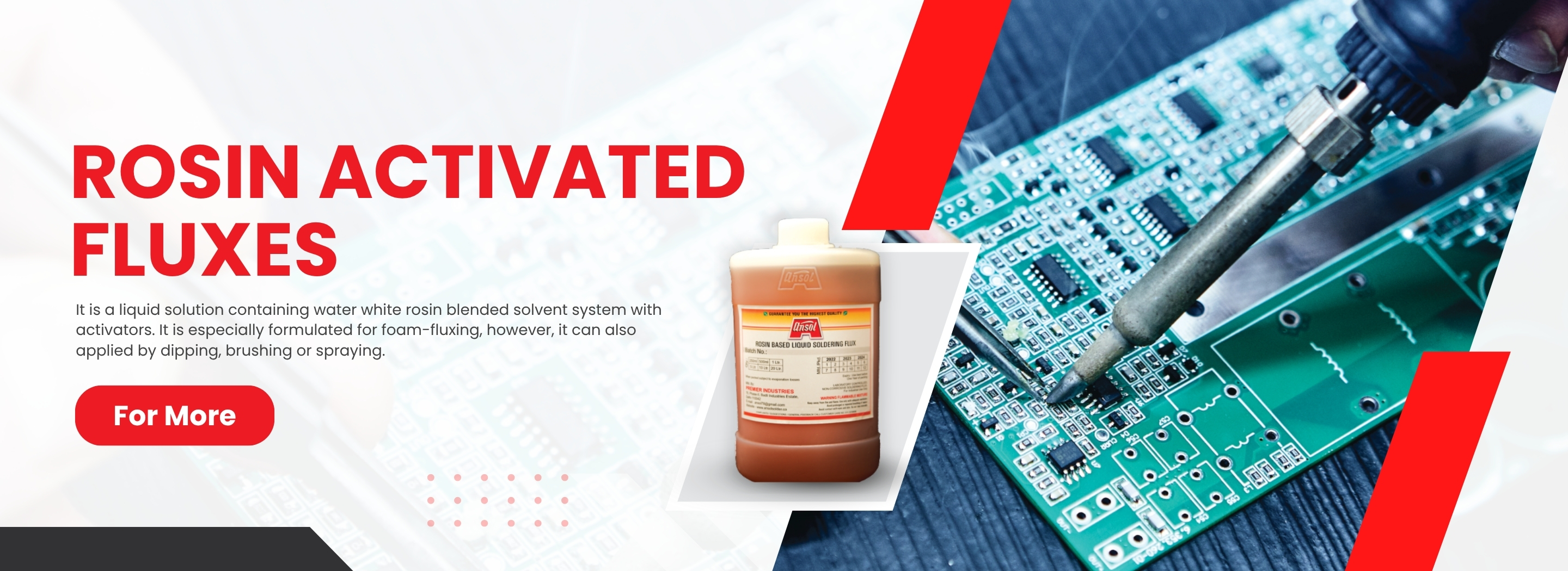 rosin activated fluxes banner